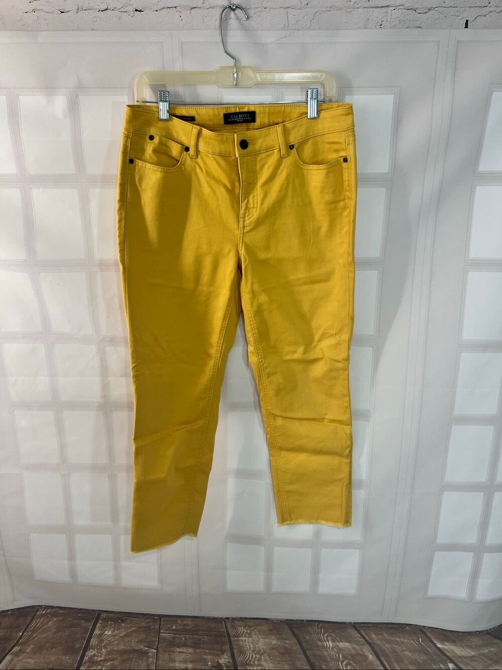 Talbots Mustard Yellow Raw Hem Flawless Five-Pocket Slim Ankle Jeans Size 10P